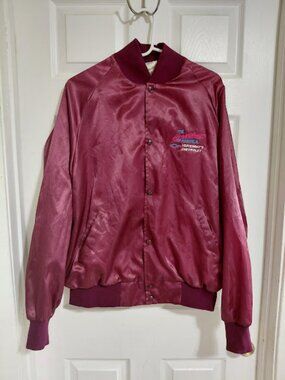 VTG RARE Chevy Heartbeat of America "Yesterday's Chevrolet" Satin Bomber Jacket